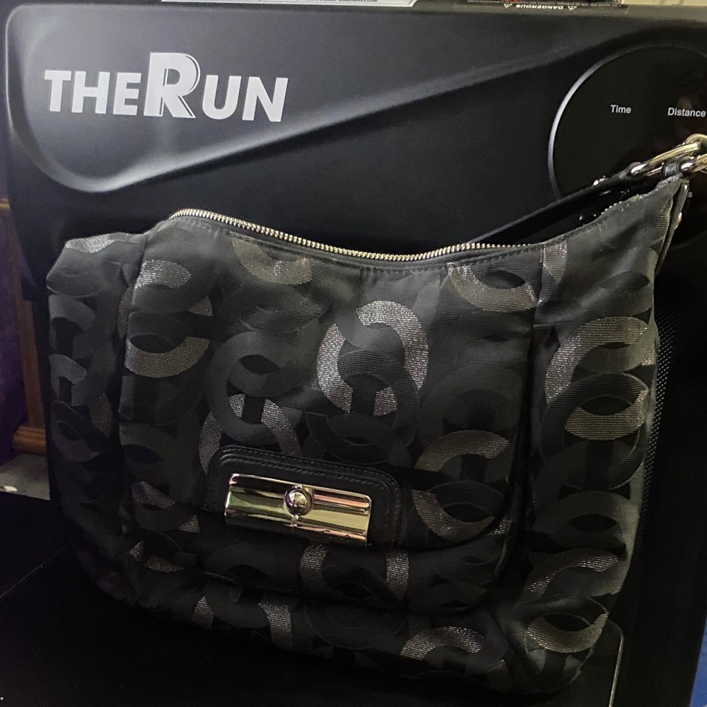 Coach Black and Gray Shoulder Bag